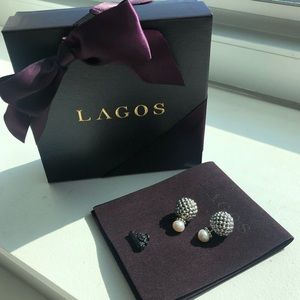 LAGOS Pearl Front-Back Stud Earrings